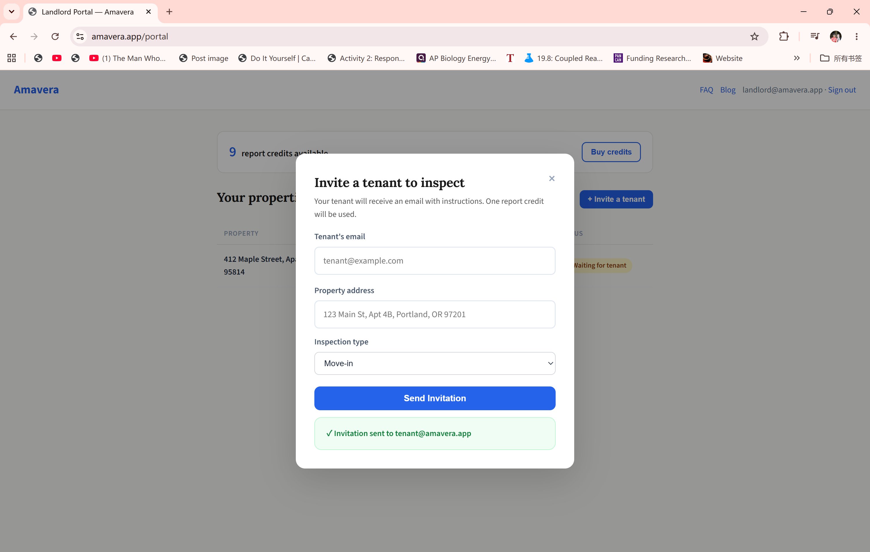 Portal dashboard waiting for tenant